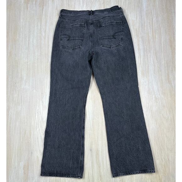 American Eagle Black 90s Bootcut High Rise Casual Everyday Denim Jeans 10 SHORT - Picture 5 of 16